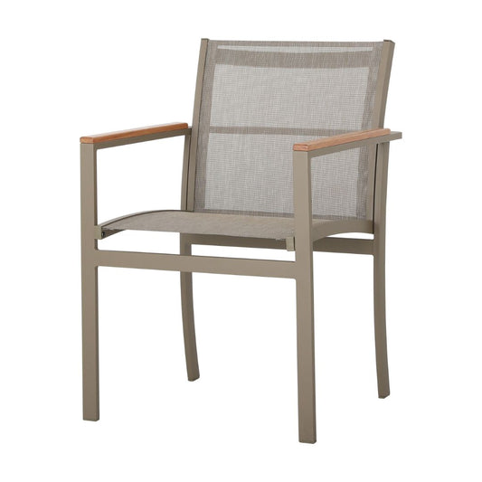 Amélia Armchair Freijó Wood Aluminum Fendi Color Mixed Bronze Color Fabric