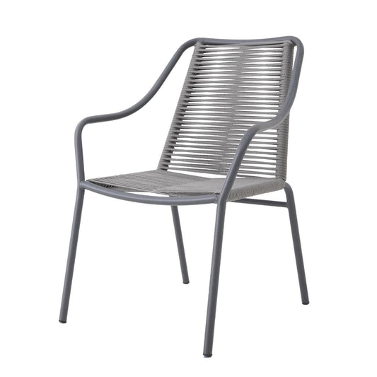 Aluminum Mobile Armchair, Lead Color, Silver Color, Nautical Rope