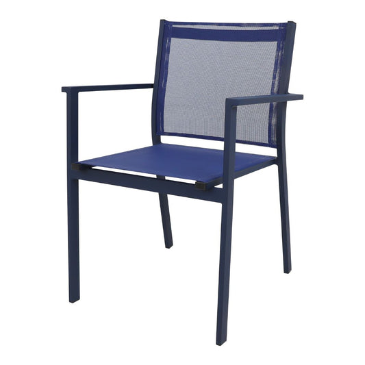 National Aluminum Armchair Blue Color Navy Blue Color Fabric