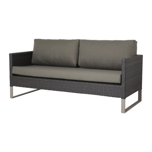 Arizona Sofa Aluminum Fendi Color Synthetic Fiber Color Faded Gray Backrest and Seat Upholstered CA Fendi Fabric