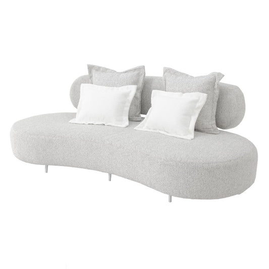 Nina Aluminum Sofa White Color Backrest and Seat Upholstered Boucle Fabric Nepal