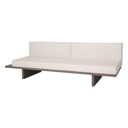 Victus Sofa with Tray without Armrest, Champagne Color, Backrest and Seat Upholstered in Double White Fabric