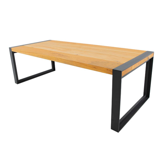 Bella Dining Table 240x100cm Pequiá Wood Top Solid Aluminum Base