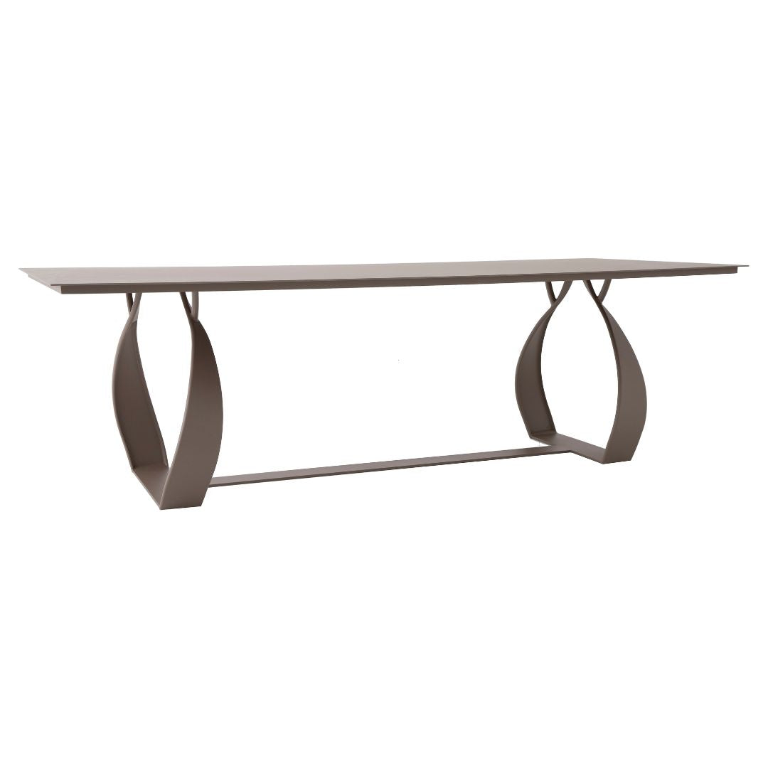 Mesa de Jantar Ravena 240x100cm Alumínio Cor Cinza