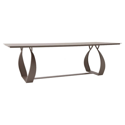 Mesa de Jantar Ravena 240x100cm Alumínio Cor Cinza