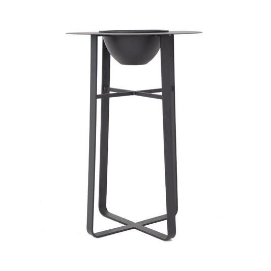 Indianapolis 70cm Bistro Table with Champagne Holder in Black Aluminum