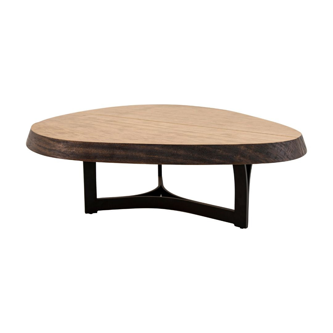 Mesa de Centro Cayman 79x74cm Madeira Pequiá Alumínio Cor Preto