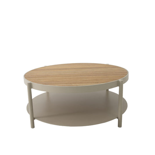 Mesa de Centro Dallas 100cm Freijó Madera Aluminio Color Beige