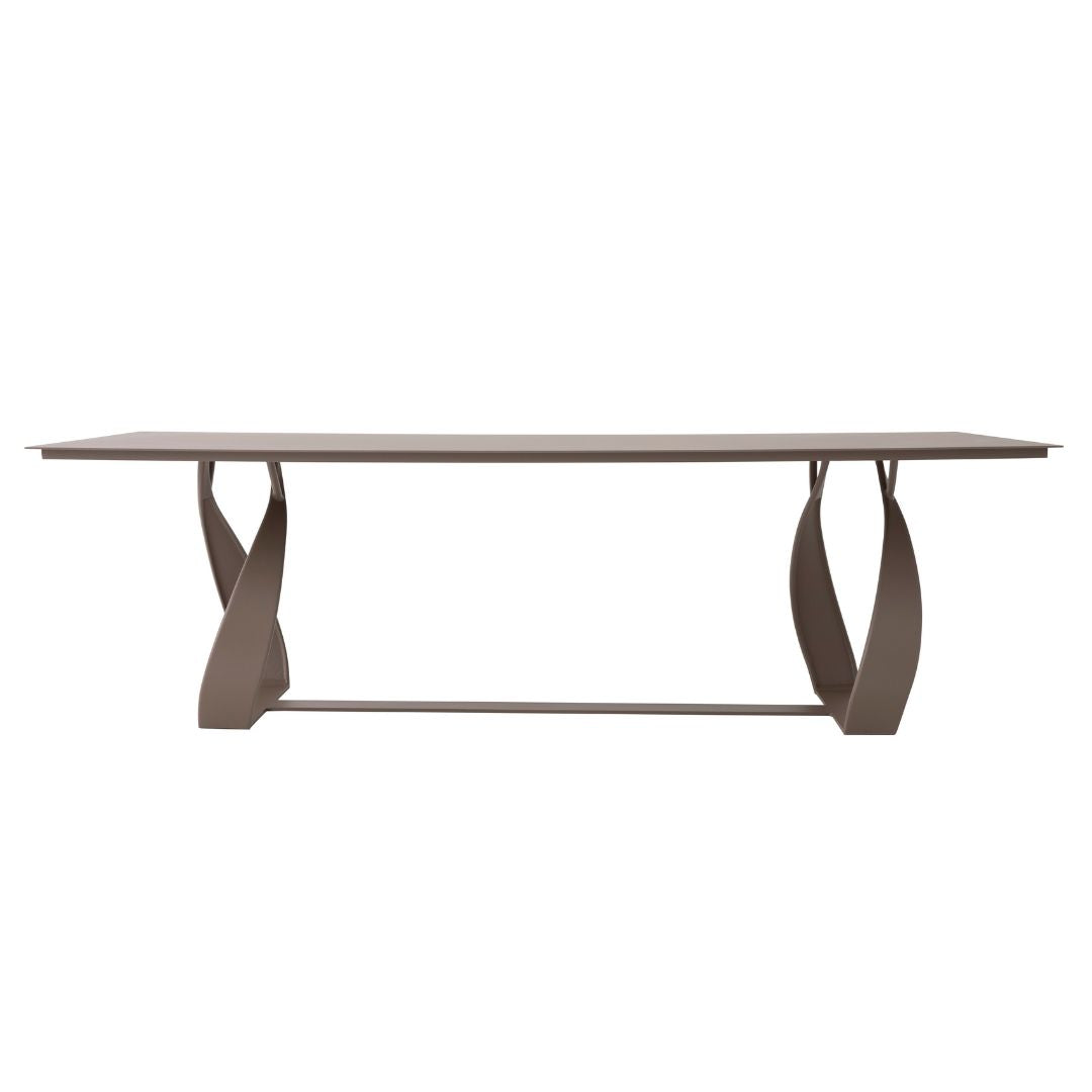 Mesa de Jantar Ravena 240x100cm Alumínio Cor Cinza