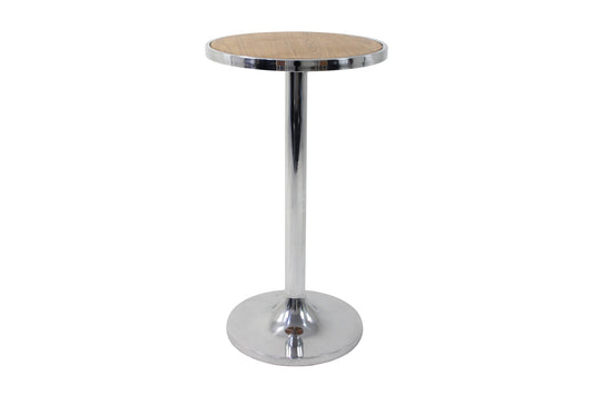 Santorini Cone Base Bistro Table 60cm Freijó Wood Polished Aluminum