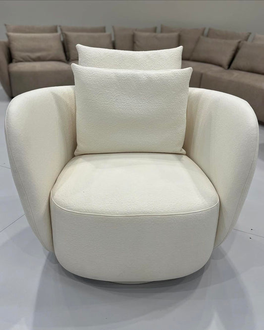 Abbraccio Swivel Armchair with Upholstered Fabric Backrest and Seat G-1063