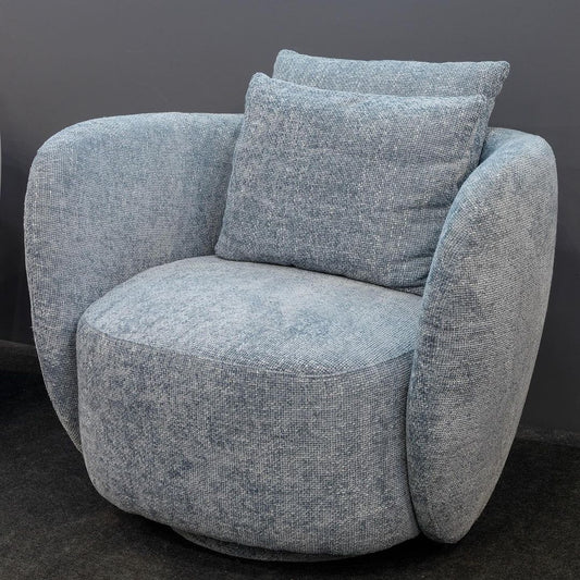 Abbraccio Swivel Armchair with Upholstered Fabric Backrest and Seat A-970