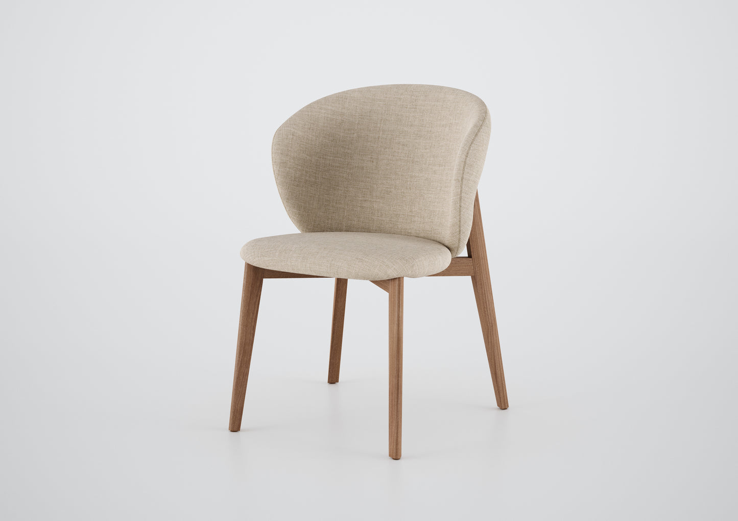 Ginga Chair with Natural Cinnamon Wood Armrests, Upholstered Fabric Backrest and Seat G.2-348