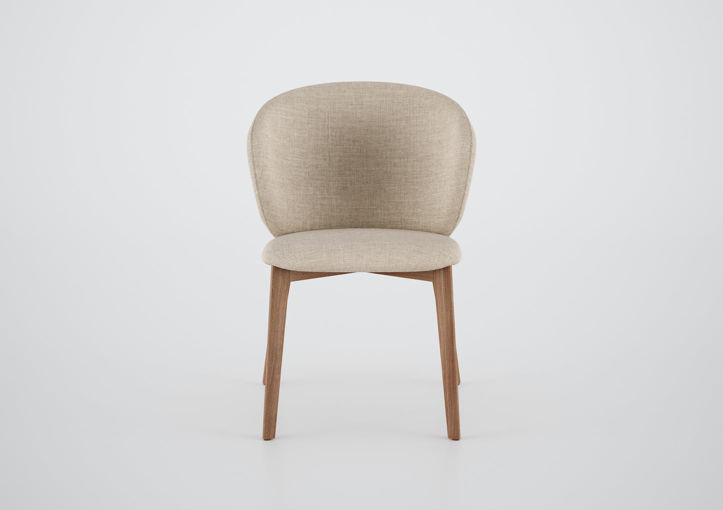 Ginga Chair with Natural Cinnamon Wood Armrests, Upholstered Fabric Backrest and Seat G.2-348