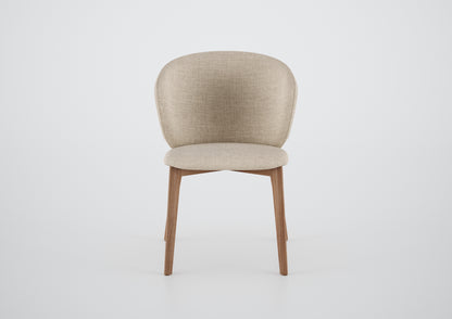 Ginga Chair with Natural Cinnamon Wood Armrests, Upholstered Fabric Backrest and Seat G.2-348