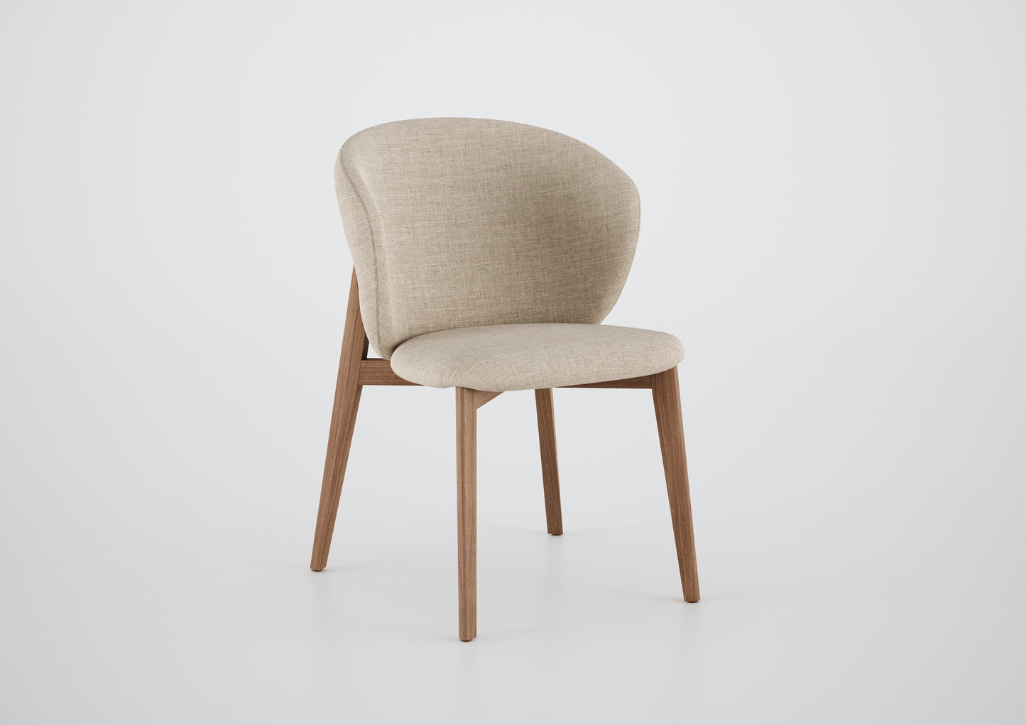 Ginga Chair with Natural Cinnamon Wood Armrests, Upholstered Fabric Backrest and Seat G.2-348