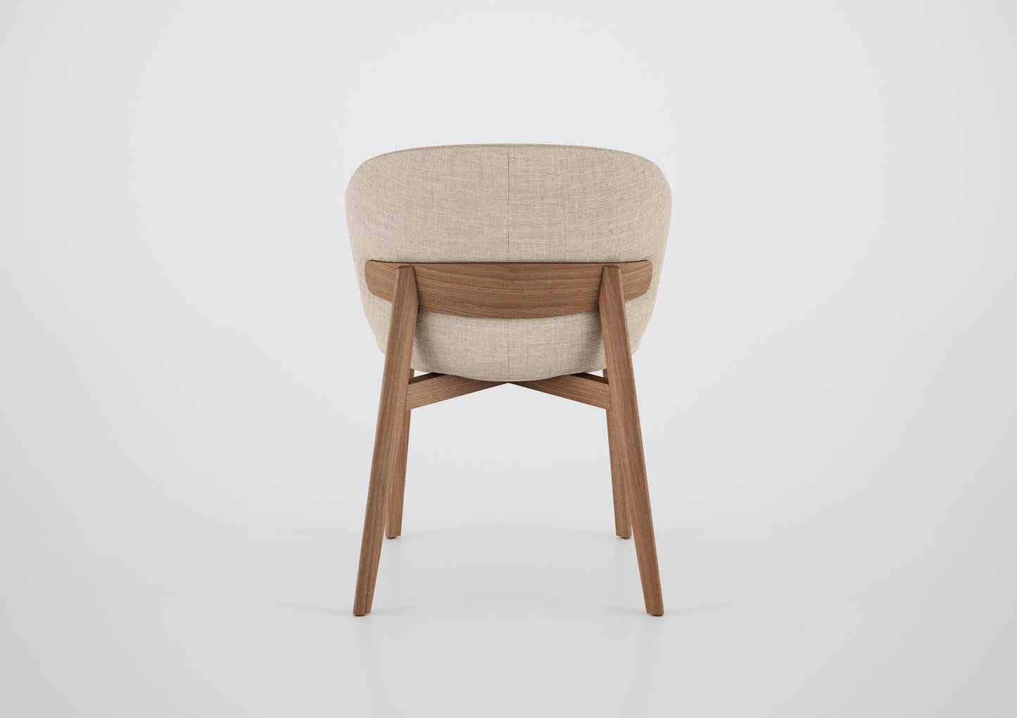 Ginga Chair with Natural Cinnamon Wood Armrests, Upholstered Fabric Backrest and Seat G.2-348