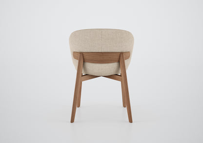 Ginga Chair with Natural Cinnamon Wood Armrests, Upholstered Fabric Backrest and Seat G.2-348