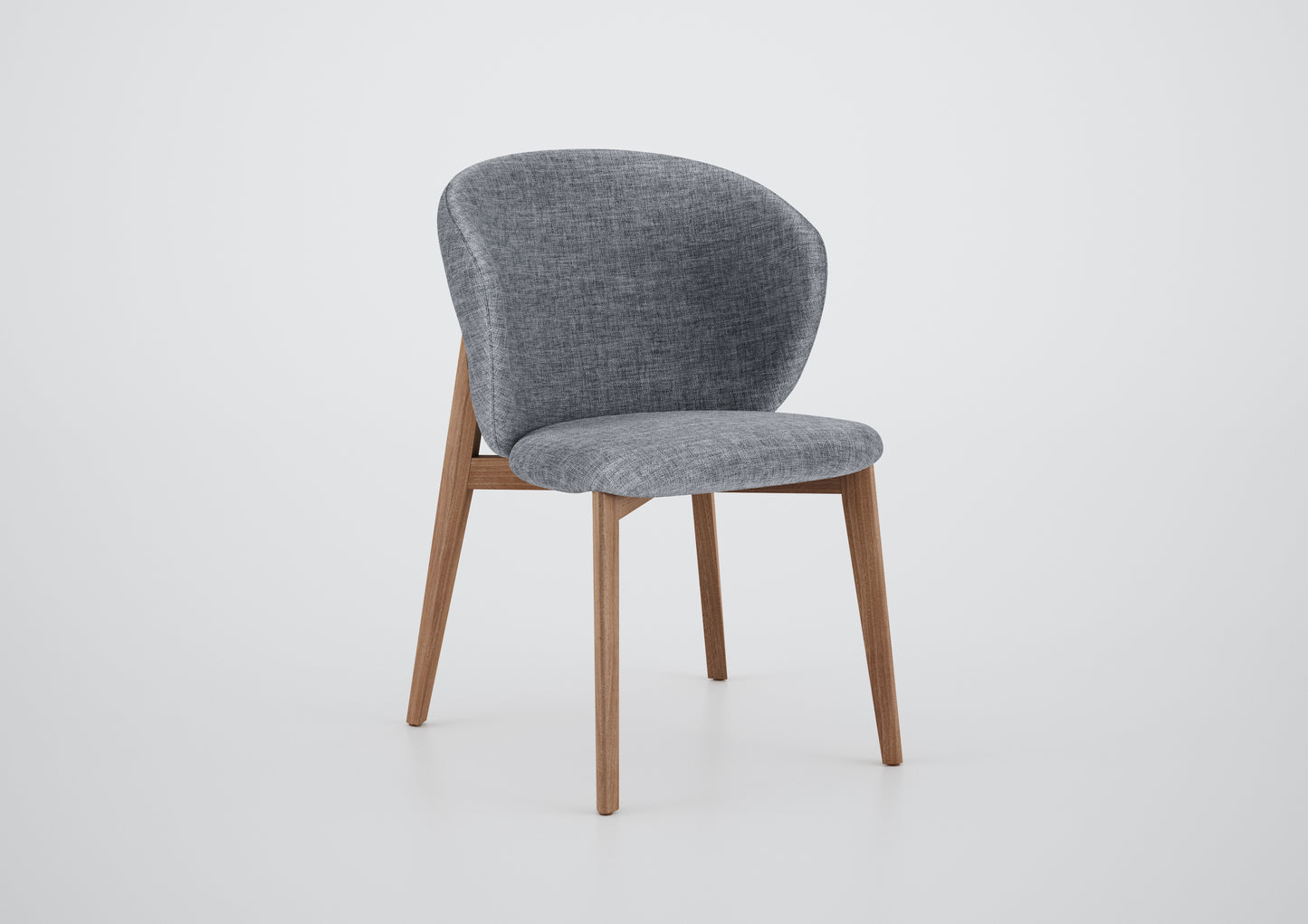 Ginga Chair with Natural Cinnamon Wood Armrests, Upholstered Fabric Backrest and Seat G.2-348