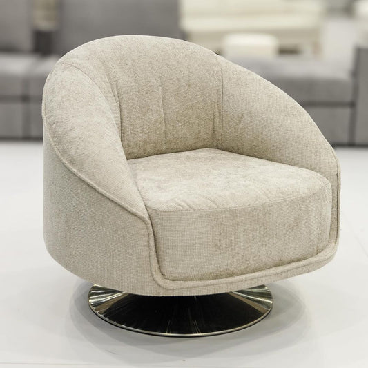 Urca Swivel Armchair Upholstered Fabric Backrest and Seat E-1039