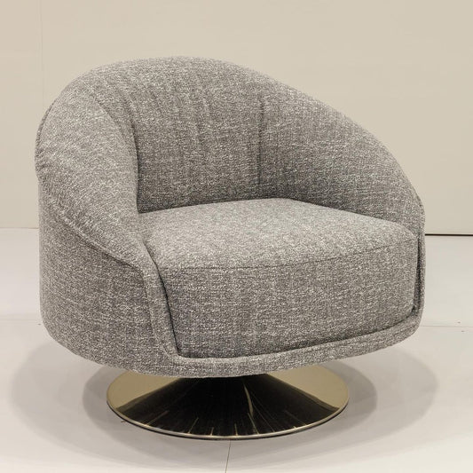 Urca Swivel Armchair Upholstered Fabric Backrest and Seat E-760