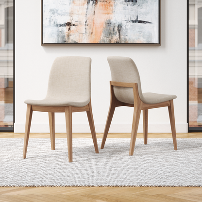 Ginga Chair with Natural Cinnamon Wood Armrests, Upholstered Fabric Backrest and Seat G.2-348