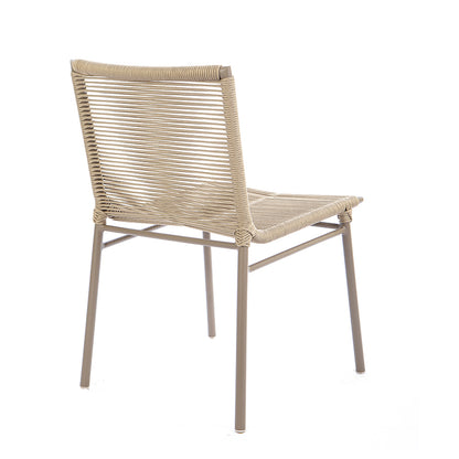 Italia Aluminum Chair Fendi Color Nautical Rope Sand Color