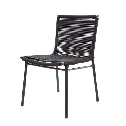 Italia Aluminum Chair Black Color Nautical Rope Black Color