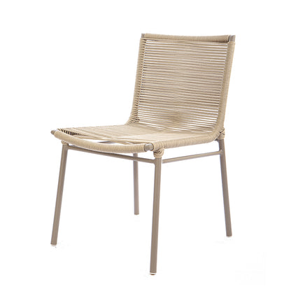 Italia Aluminum Chair Fendi Color Nautical Rope Sand Color