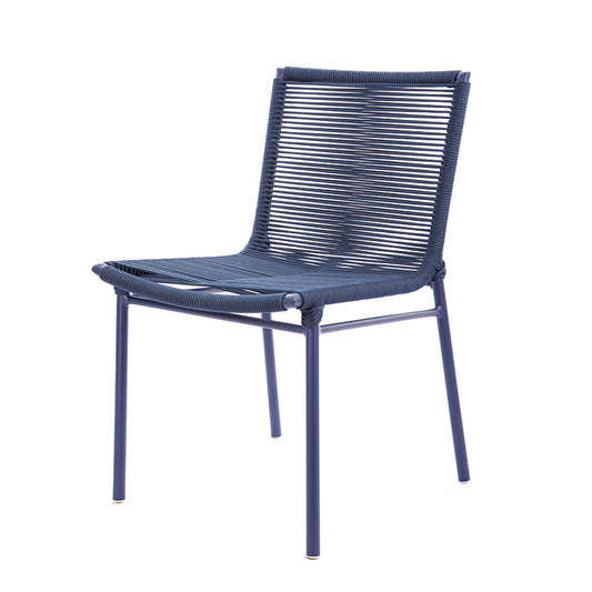 Italia Aluminum Chair Blue Color Nautical Rope Blue Color