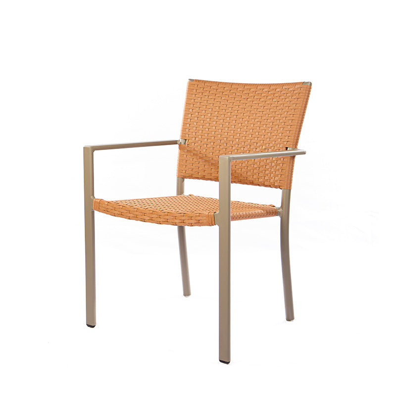 Star Chair with Aluminum Armrest in Fendi Color with Synthetic Fiber in Guava Color