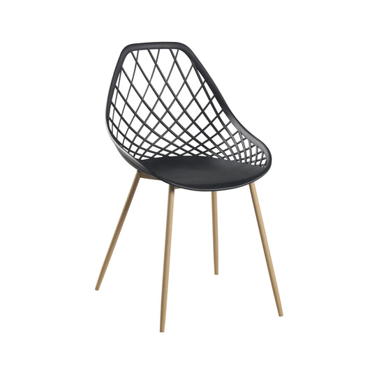 Cloe Chair in Black with Steel Base