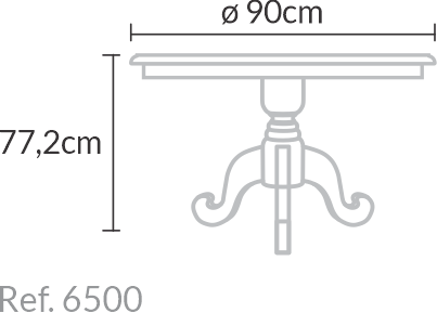 Mesa de Jantar Troia Redonda 90cm Madeira Maciça - 4 Lugares