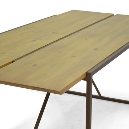 Mesa de Jantar Lumber 200x95cm Madeira e Ferro - 6 Lugares